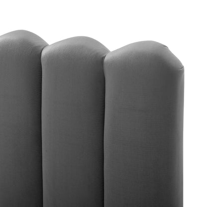 Delilah Performance Velvet Full/Queen Headboard, Velvet, Dark Grey Gray, 21943