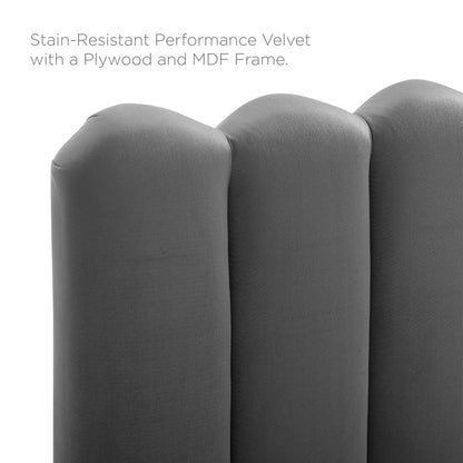 Delilah Performance Velvet Full/Queen Headboard, Velvet, Dark Grey Gray, 21943