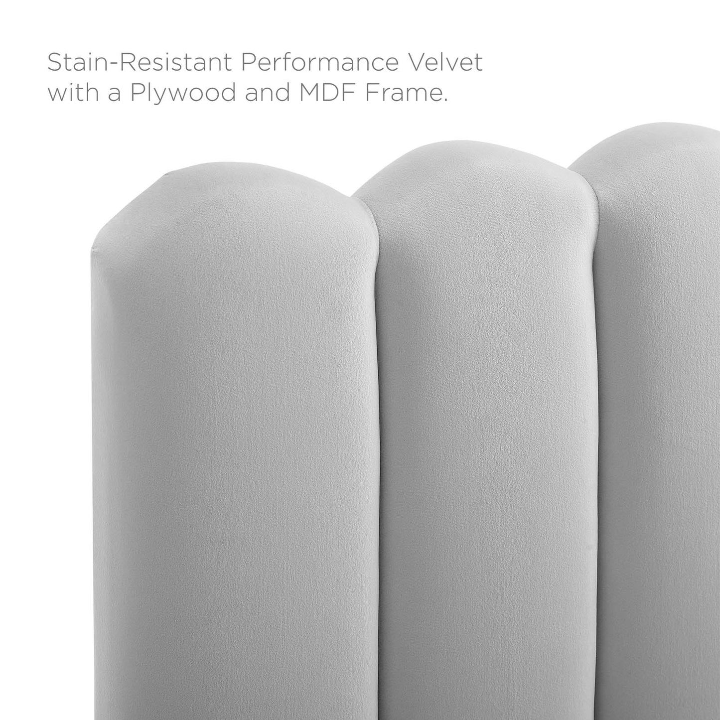 Delilah Performance Velvet Full/Queen Headboard, Velvet, Light Grey Gray, 21945