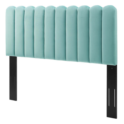 Delilah Performance Velvet Full/Queen Headboard, Velvet, Blue, 21946