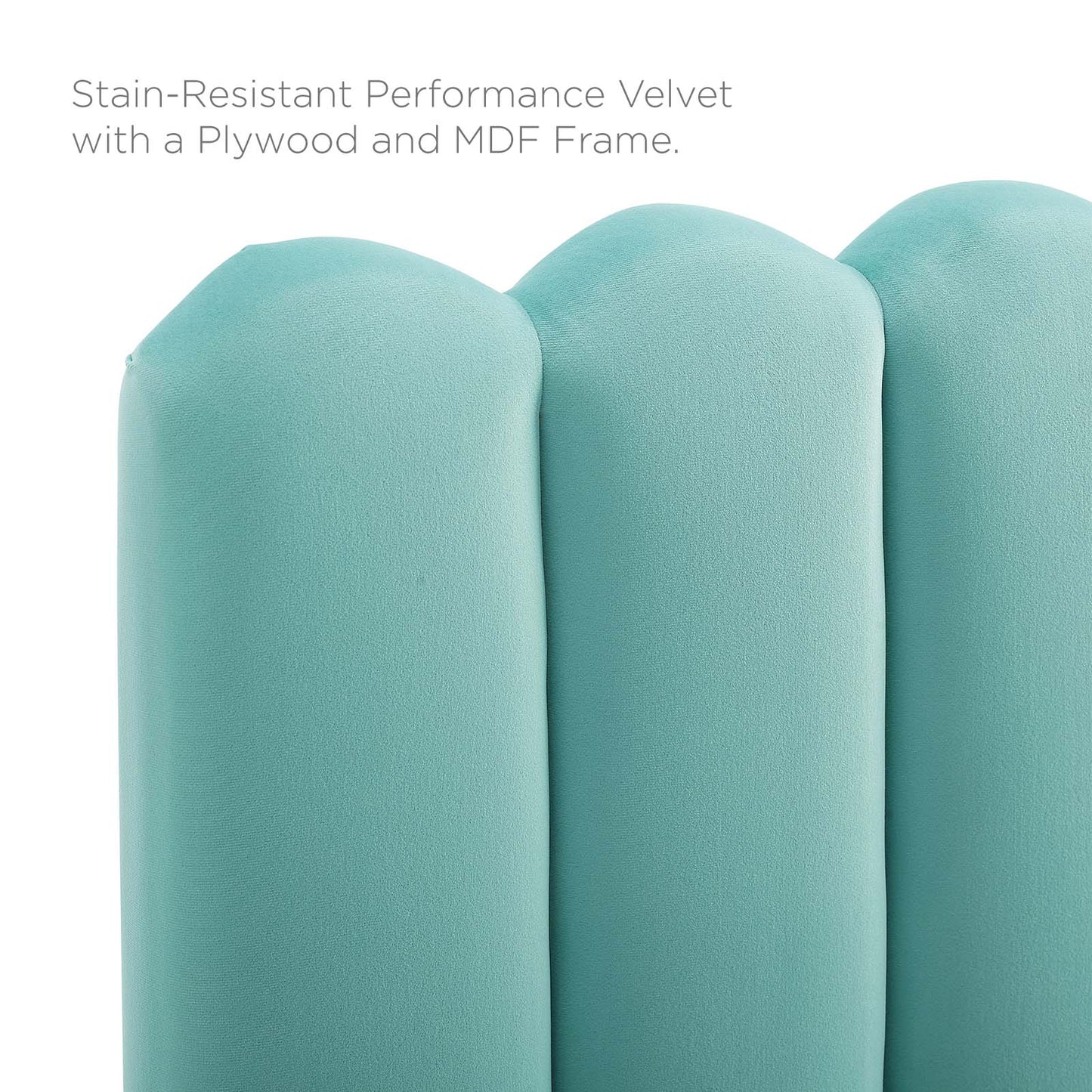 Delilah Performance Velvet Full/Queen Headboard, Velvet, Blue, 21946