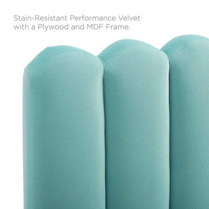 Delilah Performance Velvet Full/Queen Headboard, Velvet, Blue, 21946