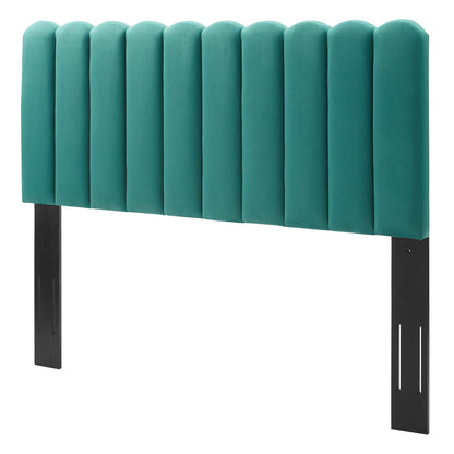 Delilah Performance Velvet Full/Queen Headboard, Velvet, Teal Blue, 21949