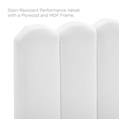 Delilah Performance Velvet Full/Queen Headboard, Velvet, White, 21950