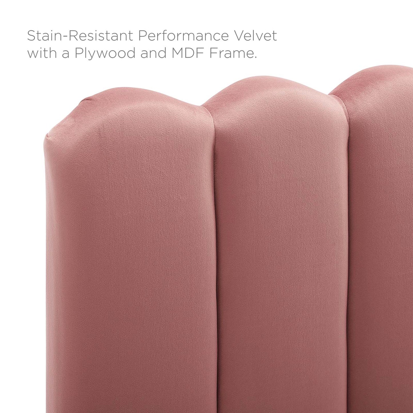 Delilah Performance Velvet King/California King Headboard, Velvet, Pink, 21952