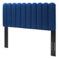 Delilah Performance Velvet King/California King Headboard, Velvet, Blue Navy, 21955
