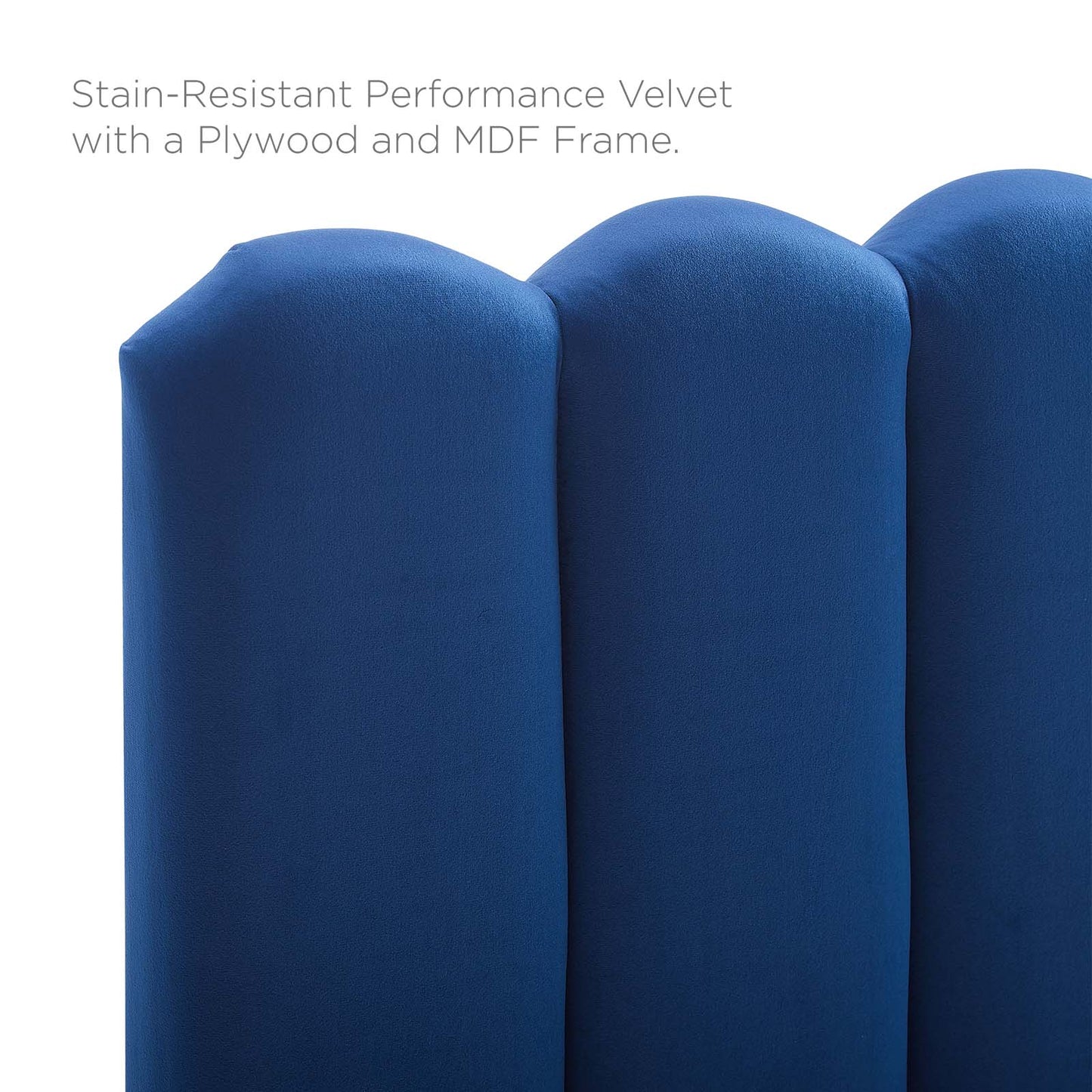 Delilah Performance Velvet King/California King Headboard, Velvet, Blue Navy, 21955