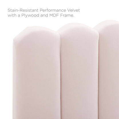 Delilah Performance Velvet King/California King Headboard, Velvet, Pink, 21956