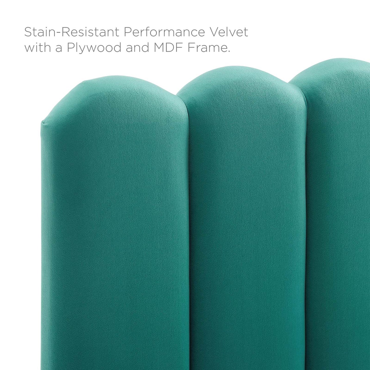Delilah Performance Velvet King/California King Headboard, Velvet, Teal Blue, 21957