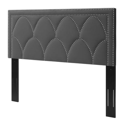 Greta Performance Velvet Full/Queen Headboard, Velvet, Dark Grey Gray, 21959