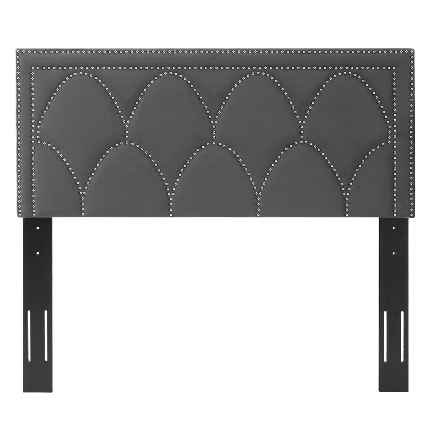 Greta Performance Velvet Full/Queen Headboard, Velvet, Dark Grey Gray, 21959