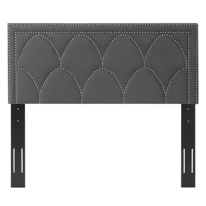 Greta Performance Velvet Full/Queen Headboard, Velvet, Dark Grey Gray, 21959