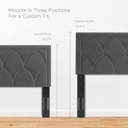 Greta Performance Velvet Full/Queen Headboard, Velvet, Dark Grey Gray, 21959