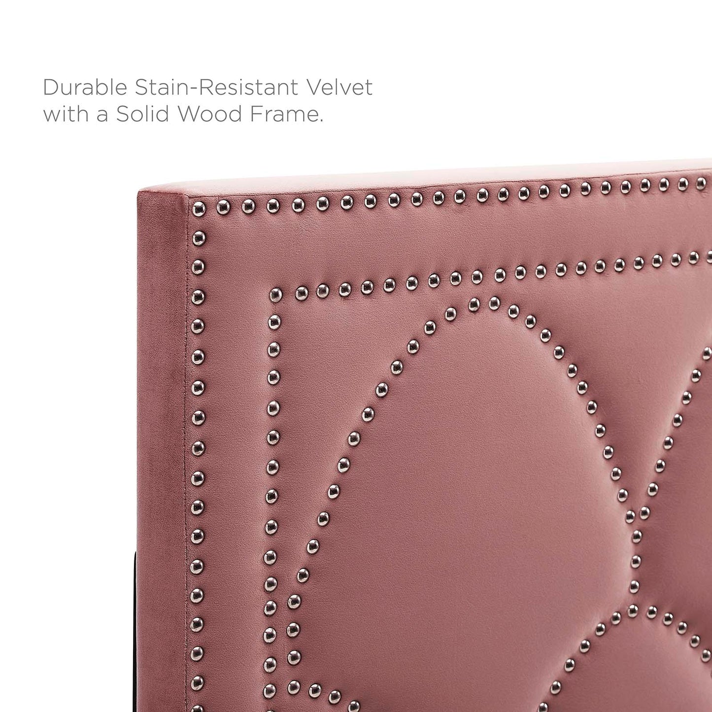 Greta Performance Velvet Full/Queen Headboard, Velvet, Pink, 21960