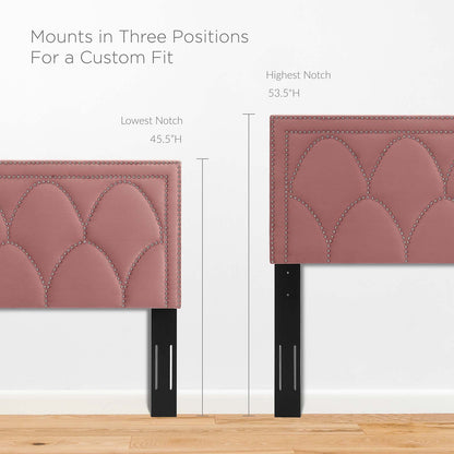 Greta Performance Velvet Full/Queen Headboard, Velvet, Pink, 21960