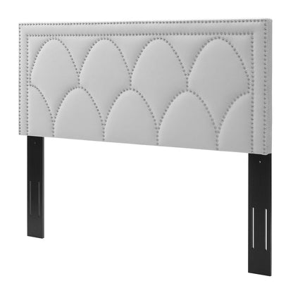 Greta Performance Velvet Full/Queen Headboard, Velvet, Light Grey Gray, 21961