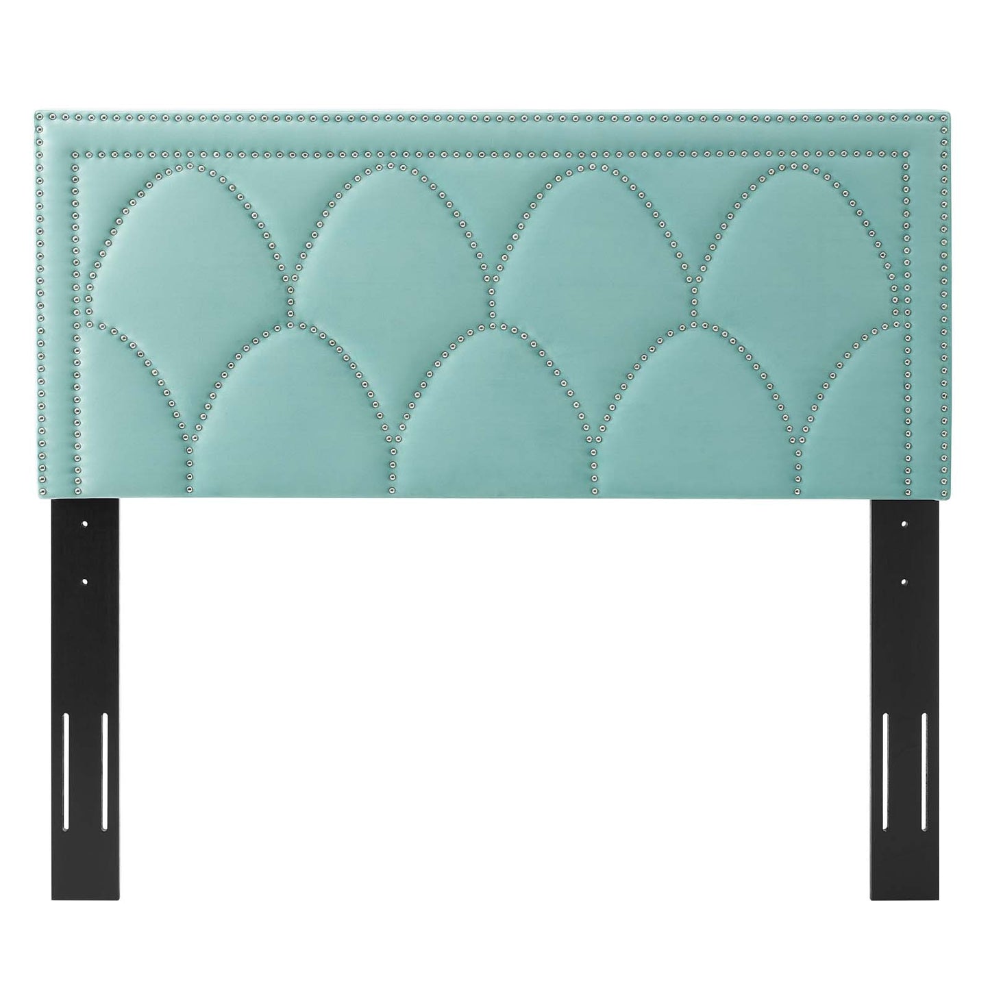 Greta Performance Velvet Full/Queen Headboard, Velvet, Blue, 21962