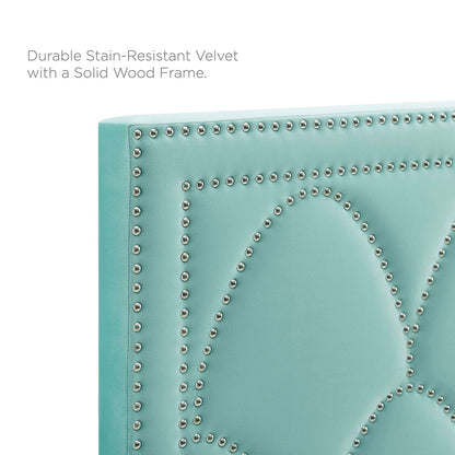 Greta Performance Velvet Full/Queen Headboard, Velvet, Blue, 21962