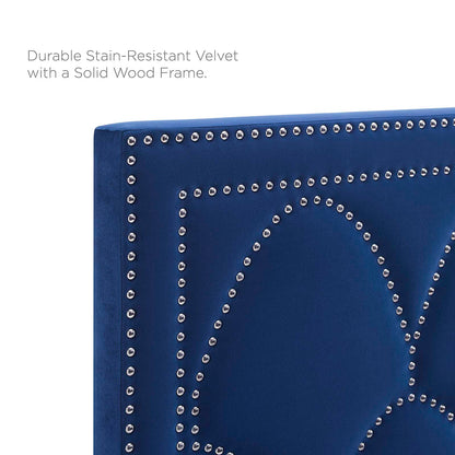 Greta Performance Velvet Full/Queen Headboard, Velvet, Blue Navy, 21963
