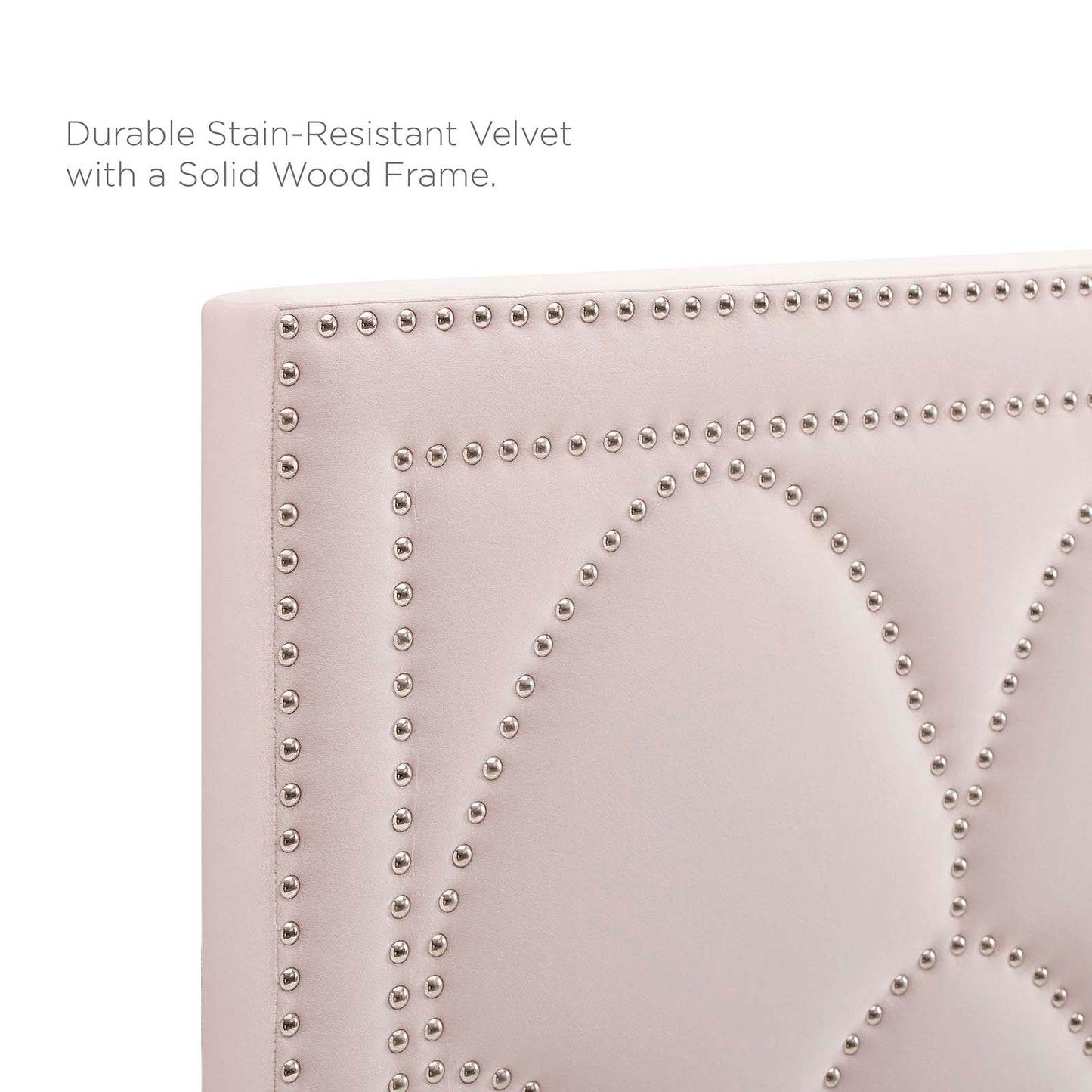 Greta Performance Velvet Full/Queen Headboard, Velvet, Pink, 21964