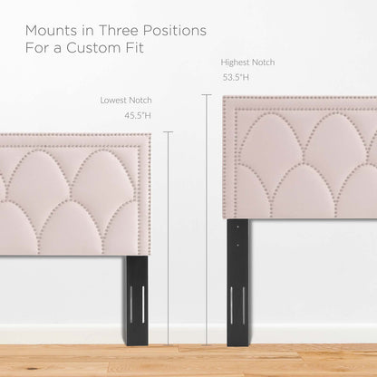 Greta Performance Velvet Full/Queen Headboard, Velvet, Pink, 21964