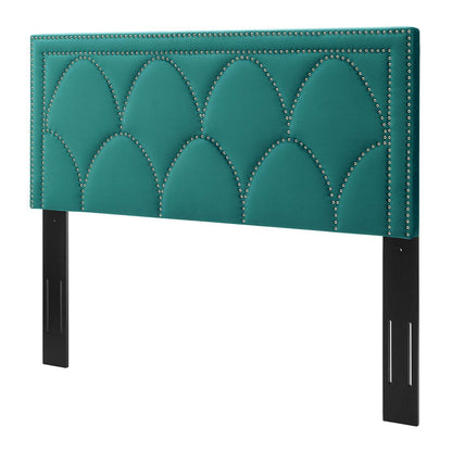 Greta Performance Velvet Full/Queen Headboard, Velvet, Teal Blue, 21965