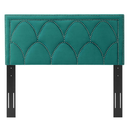 Greta Performance Velvet Full/Queen Headboard, Velvet, Teal Blue, 21965