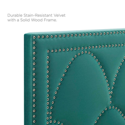Greta Performance Velvet Full/Queen Headboard, Velvet, Teal Blue, 21965