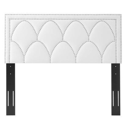 Greta Performance Velvet Full/Queen Headboard, Velvet, White, 21966