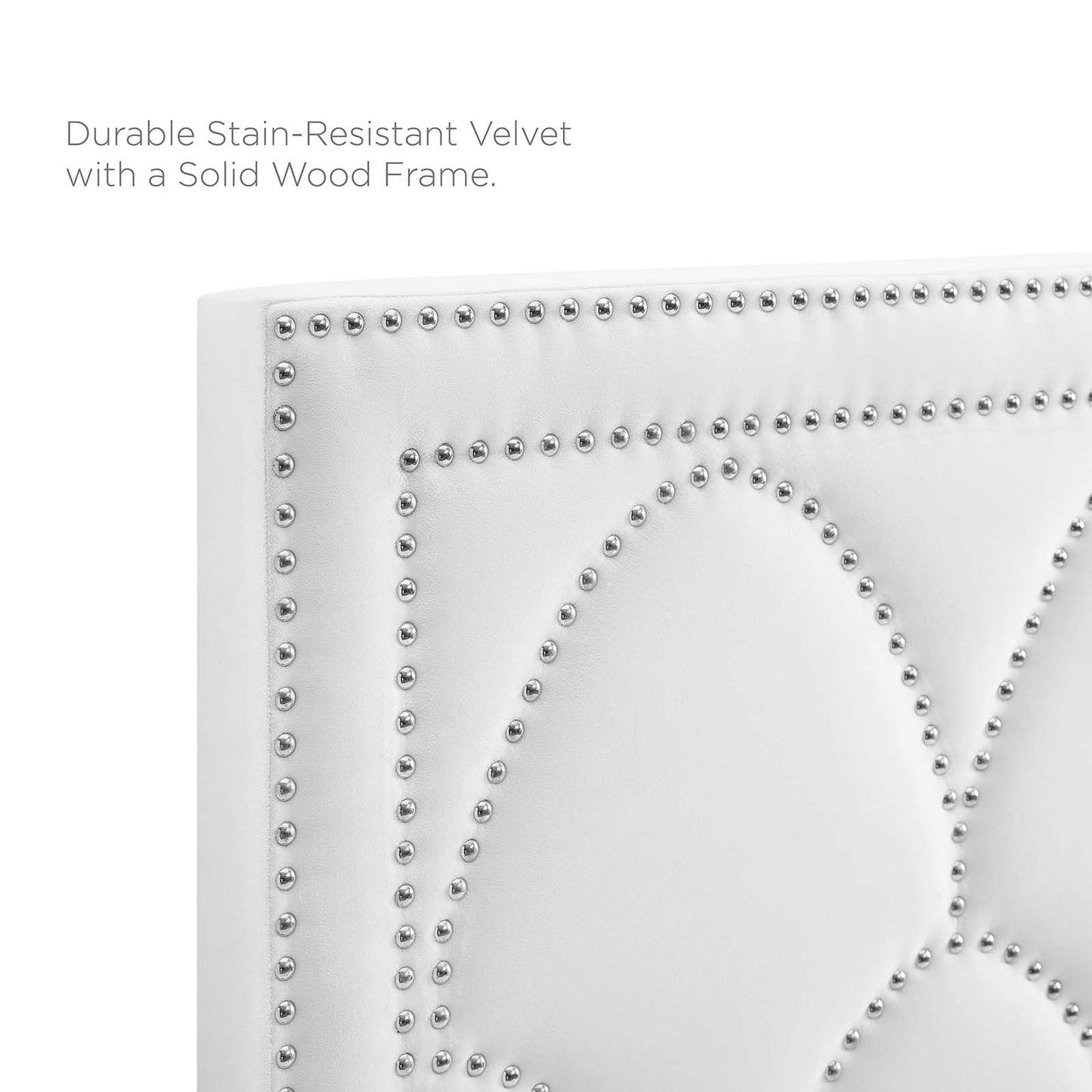 Greta Performance Velvet Full/Queen Headboard, Velvet, White, 21966