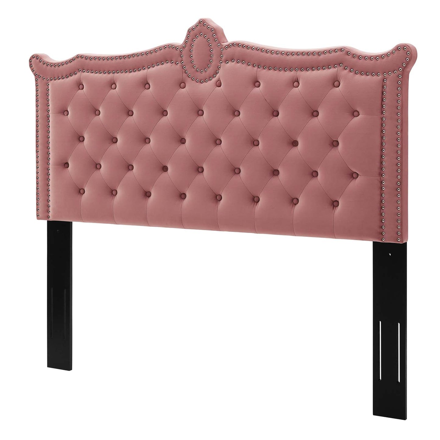 Louisa Tufted Performance Velvet Full/Queen Headboard, Velvet, Pink, 21968