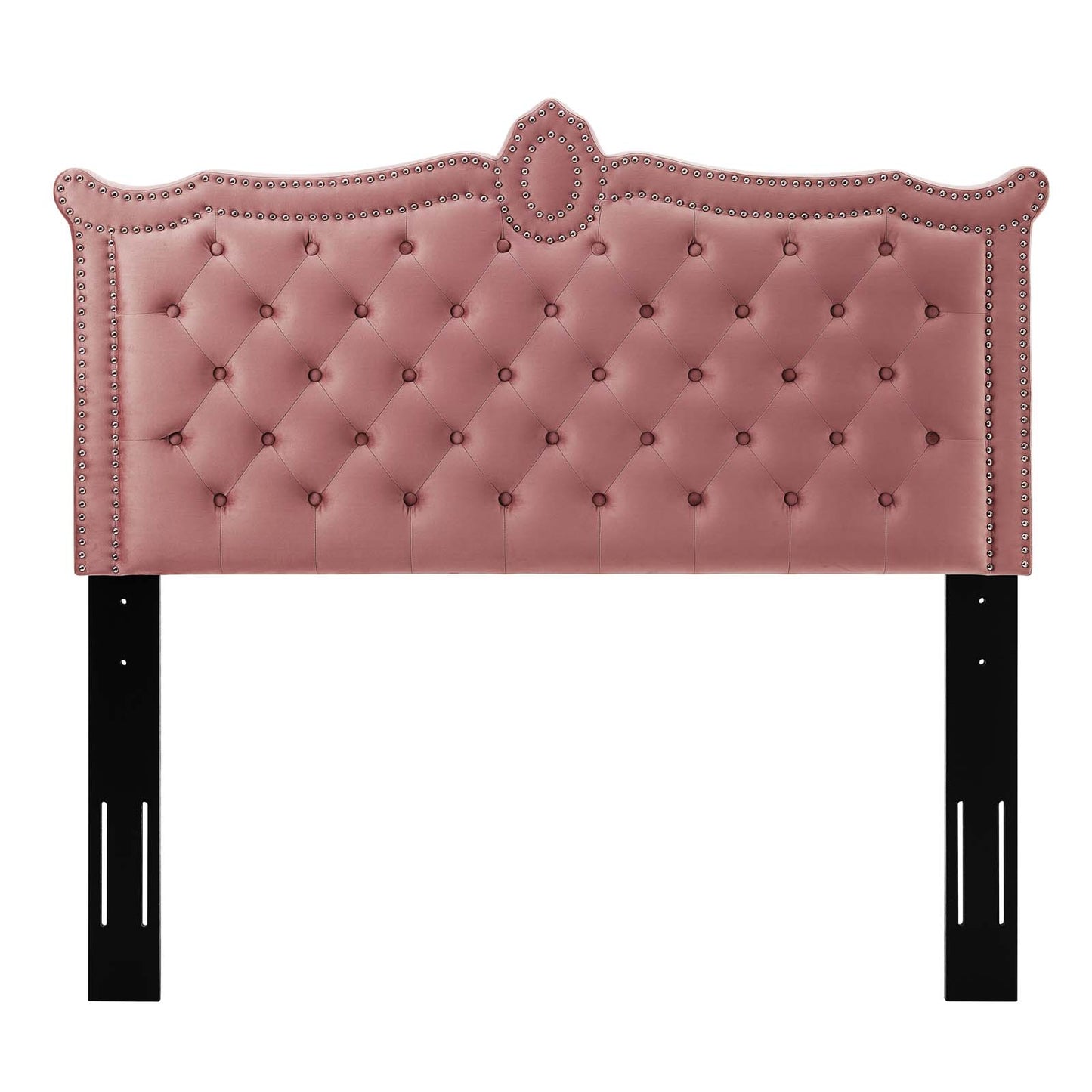Louisa Tufted Performance Velvet Full/Queen Headboard, Velvet, Pink, 21968