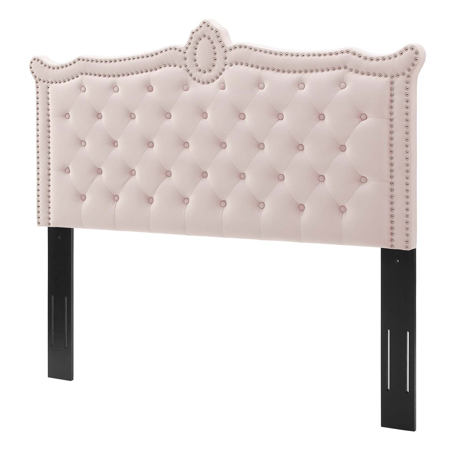 Louisa Tufted Performance Velvet Full/Queen Headboard, Velvet, Pink, 21972
