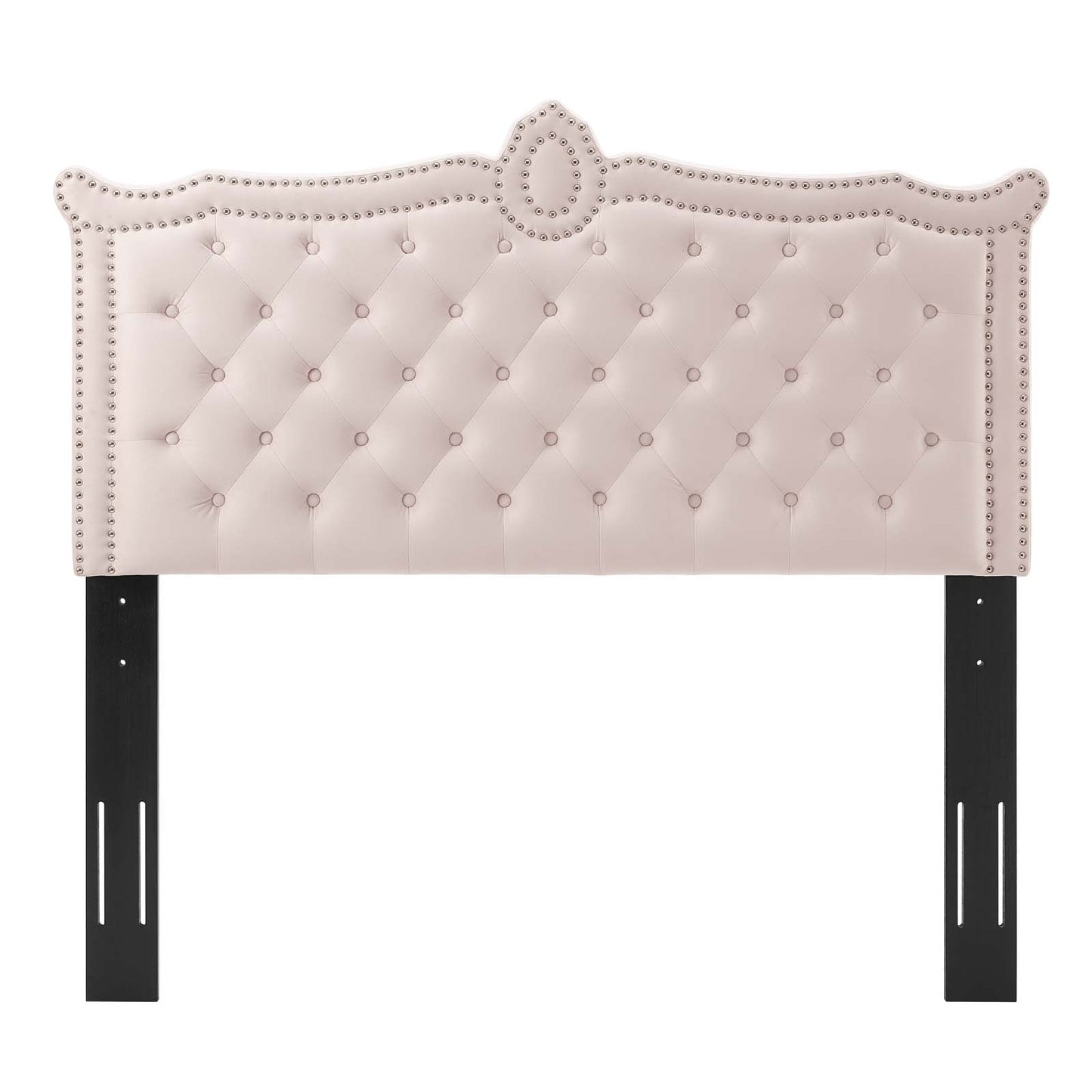 Louisa Tufted Performance Velvet Full/Queen Headboard, Velvet, Pink, 21972