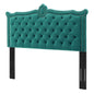 Louisa Tufted Performance Velvet Full/Queen Headboard, Velvet, Teal Blue, 21973