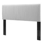 Eloise Channel Tufted Performance Velvet Twin Headboard, Velvet, Light Grey Gray, 21977