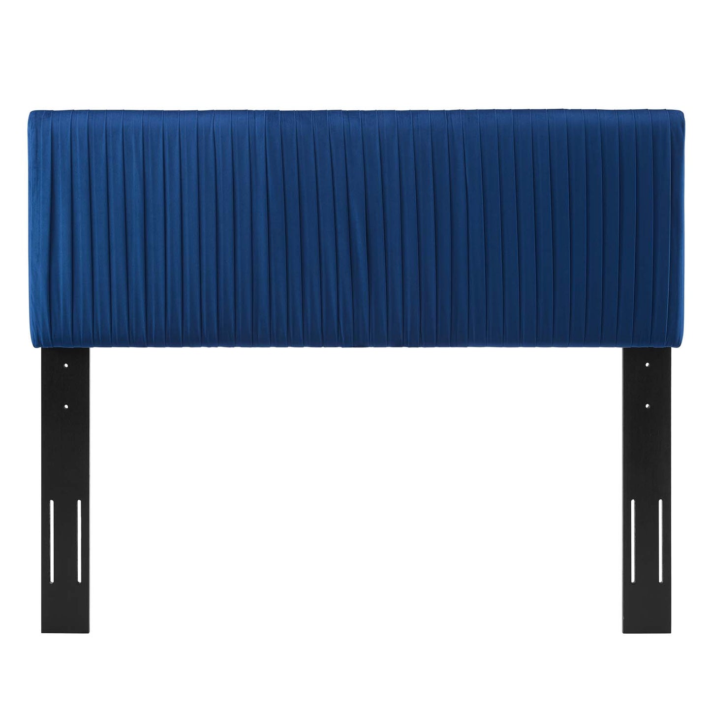 Eloise Channel Tufted Performance Velvet Twin Headboard, Velvet, Blue Navy, 21979