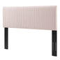 Eloise Channel Tufted Performance Velvet Twin Headboard, Velvet, Pink, 21980