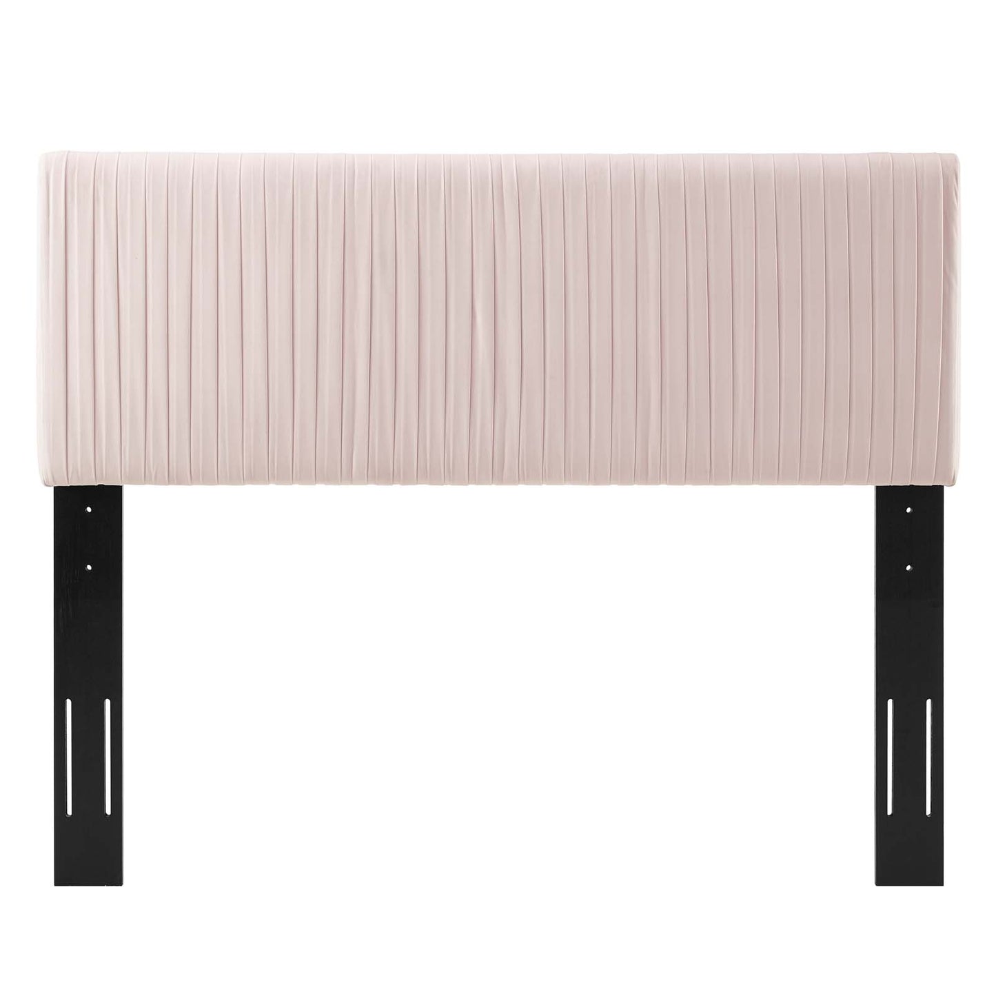Eloise Channel Tufted Performance Velvet Twin Headboard, Velvet, Pink, 21980