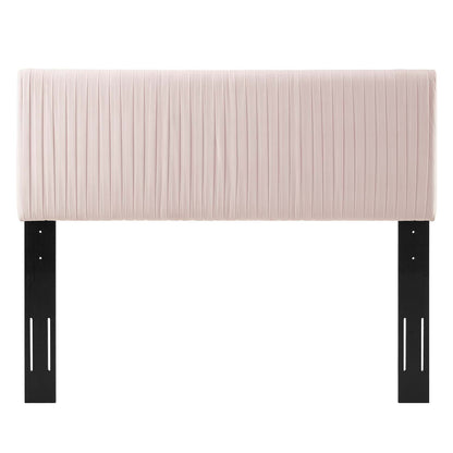 Eloise Channel Tufted Performance Velvet Twin Headboard, Velvet, Pink, 21980