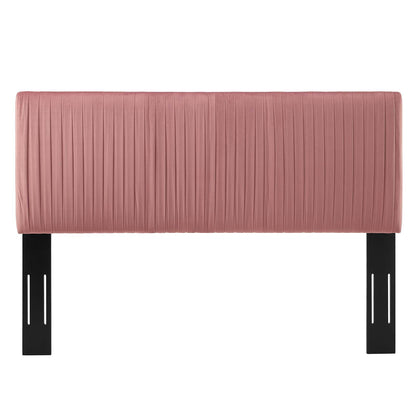 Eloise Channel Tufted Performance Velvet Full/Queen Headboard, Velvet, Pink, 21984