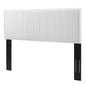 Eloise Channel Tufted Performance Velvet Full/Queen Headboard, Velvet, White, 21990