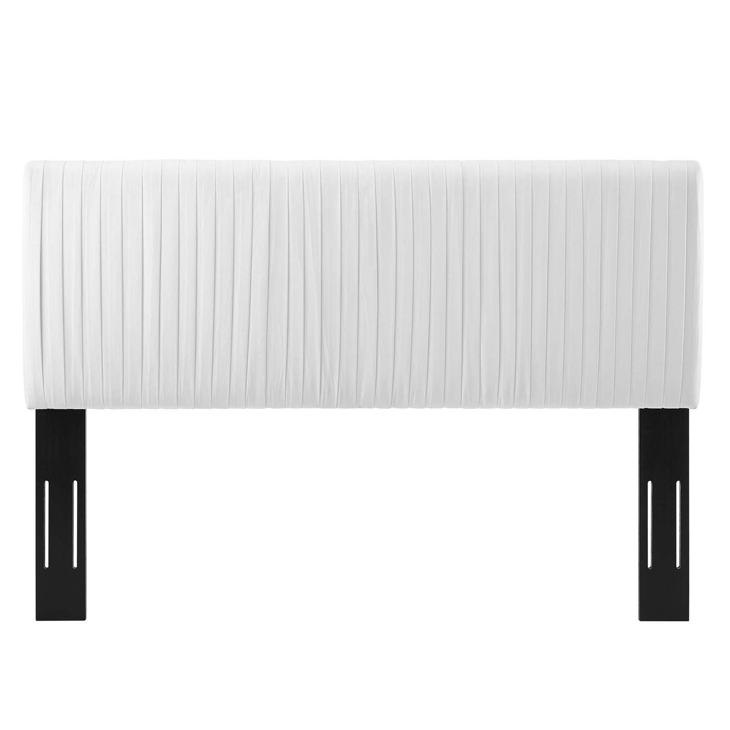 Eloise Channel Tufted Performance Velvet Full/Queen Headboard, Velvet, White, 21990