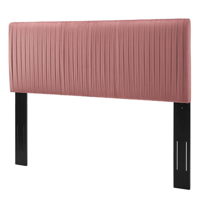 Eloise Channel Tufted Performance Velvet King/California King Headboard, Velvet, Pink, 21992