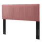 Eloise Channel Tufted Performance Velvet King/California King Headboard, Velvet, Pink, 21992