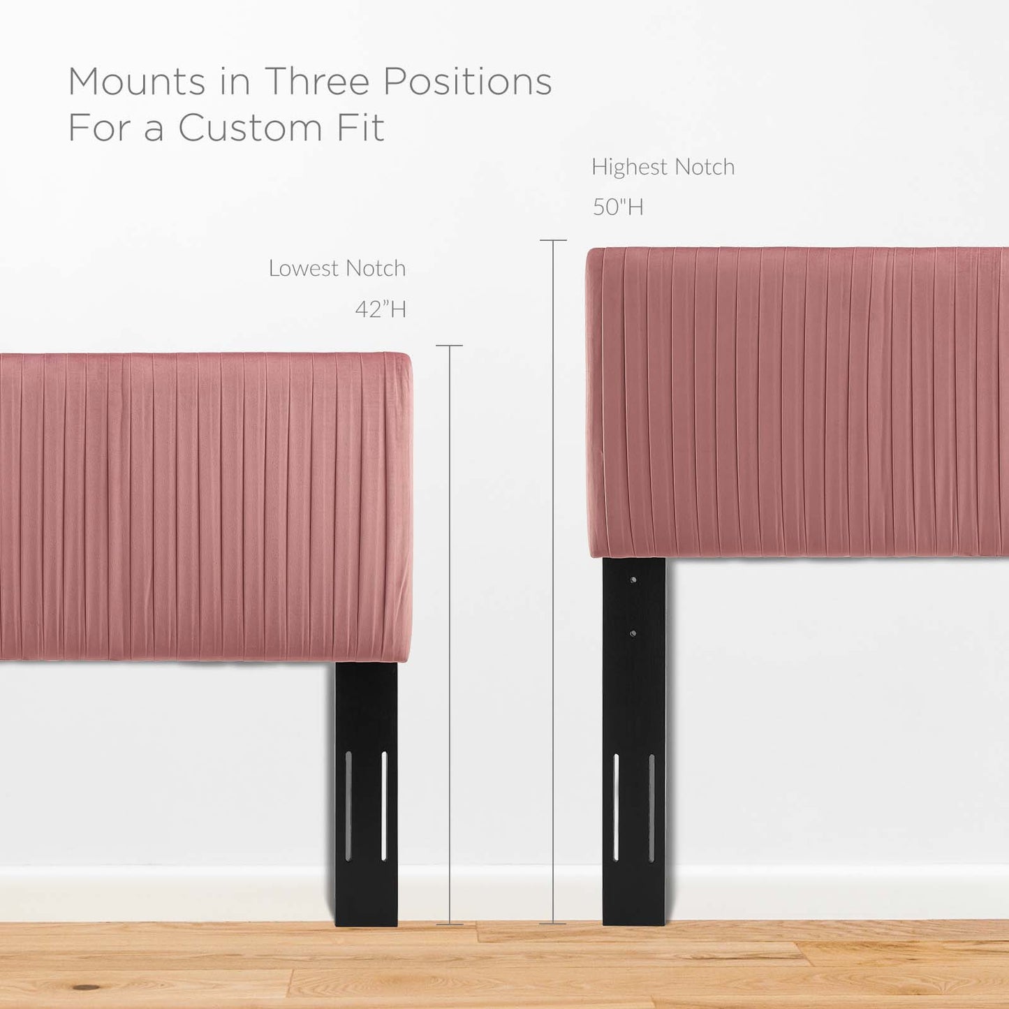 Eloise Channel Tufted Performance Velvet King/California King Headboard, Velvet, Pink, 21992