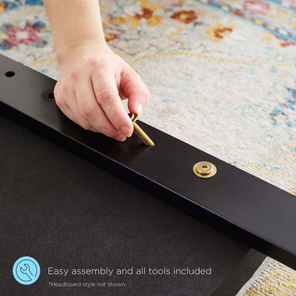 Eloise Channel Tufted Performance Velvet King/California King Headboard, Velvet, Blue, 21994