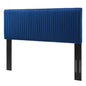 Eloise Channel Tufted Performance Velvet King/California King Headboard, Velvet, Blue Navy, 21995