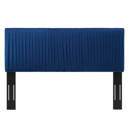 Eloise Channel Tufted Performance Velvet King/California King Headboard, Velvet, Blue Navy, 21995