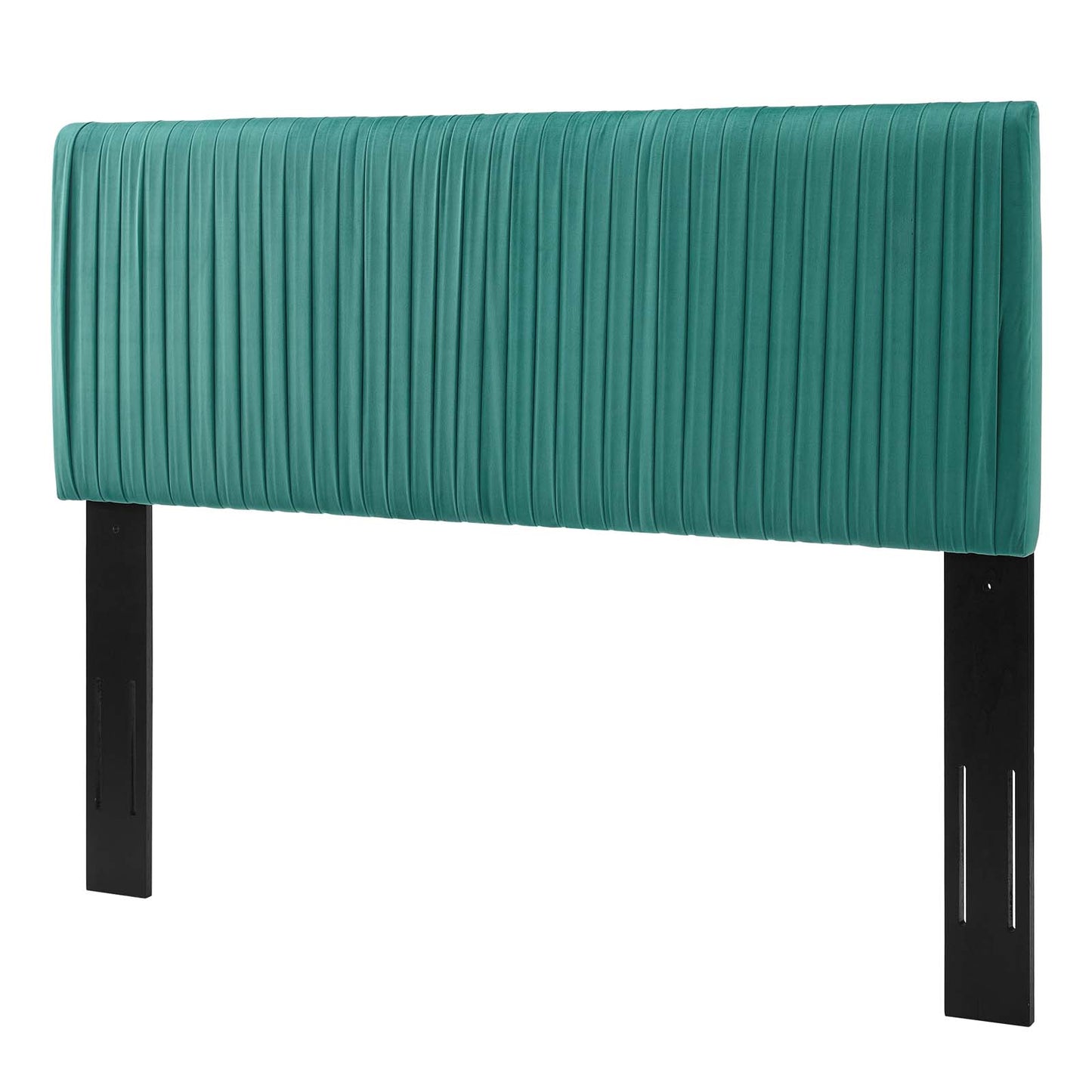 Eloise Channel Tufted Performance Velvet King/California King Headboard, Velvet, Teal Blue, 21997